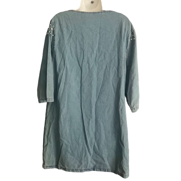 R1983 Denim Pullover Tunic Dress - Picture 4 of 6